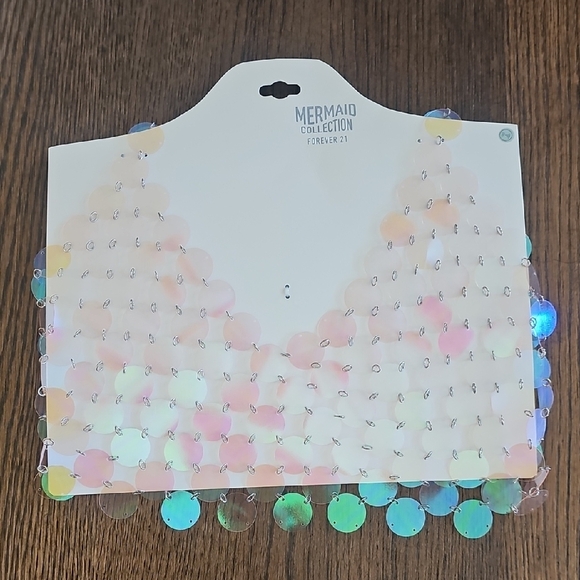 Forever 21 Iridescent Halter Body Chain Bikini Top Size One Size NEW with Tags - Picture 5 of 6